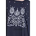 Designer Kaftan abaya with embroidery work- Navy Blue